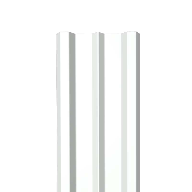 Металлический штакетник Гладкий полиэстер RAL 9003 (Белый) 1800*100*0,45 двухсторонний Прямой
